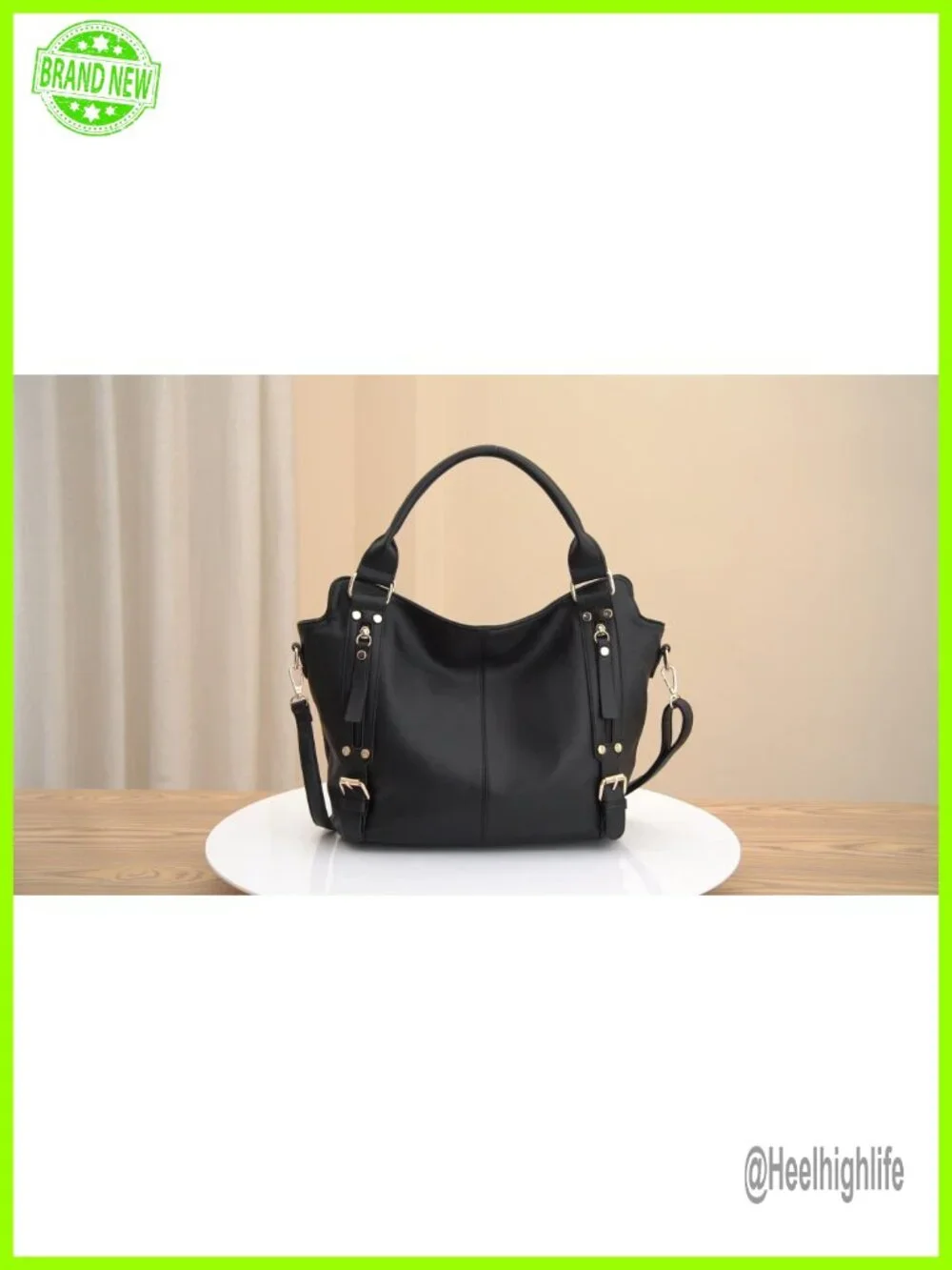 Large Hobo Crossbody Bag Set 4pcs Soft PU Leather Detachable Strap Total 9